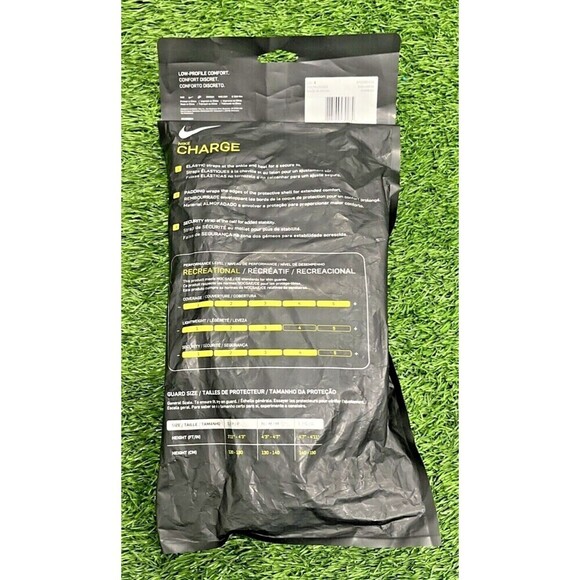 Nike Charge Youth Soccer Shin Guards Volt Black Color New in Package - Picture 5 of 9